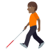 🧑🏾‍🦯 person with white cane: medium-dark skin tone display on JoyPixels